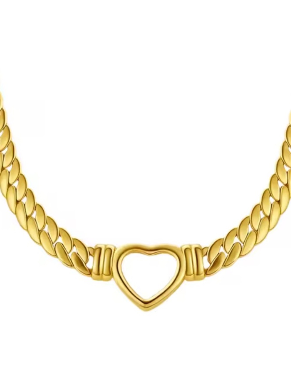 Gold Heart Chunky Chain Link Choker Necklace

 Brand New